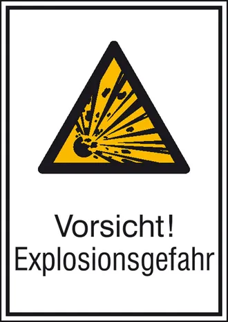 Warn-Kombischild »Vorsicht! Explosionsgefahr« 