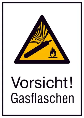 Warn-Kombischild »Vorsicht! Gasflaschen« 