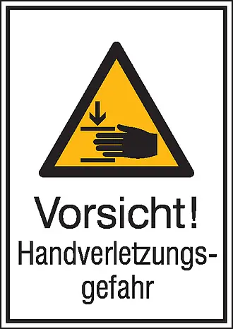 Warn-Kombischild »Vorsicht! Handverletzungsgefahr« 
