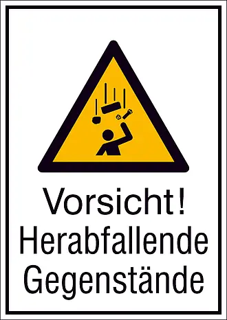 Warn-Kombischild »Vorsicht! Herabfallende Gegenstände« 