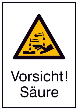 Warn-Kombischild »Vorsicht! Säure« 