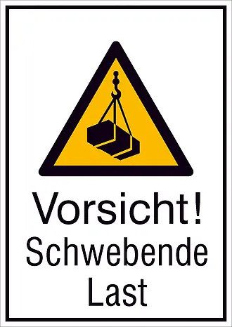Warn-Kombischild »Vorsicht! Schwebende Last« 