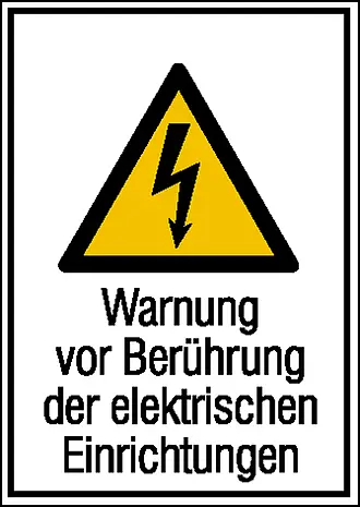 Warn-Kombischild »Warnung vor Berührung der elektrischen Einrichtungen« 