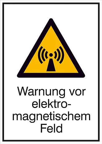 Warn-Kombischild »Warnung vor elektromagnetischem Feld« 