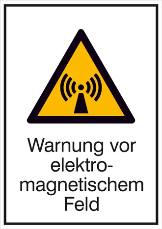 Warn-Kombischild »Warnung vor elektromagnetischem Feld« 