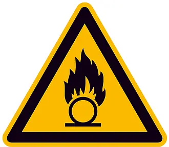 Warnschild »Warnung vor brandfördernden Stoffen« 