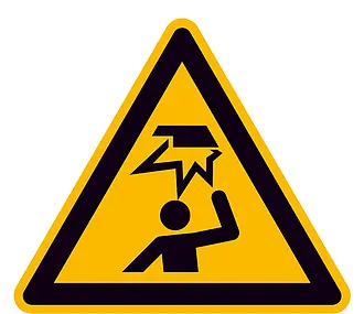 Warnschild »Warnung vor Hindernissen im Kopfbereich« 