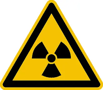 Warnschild »Warnung vor radioaktiven Stoffen oder ionisierender Strahlung« 