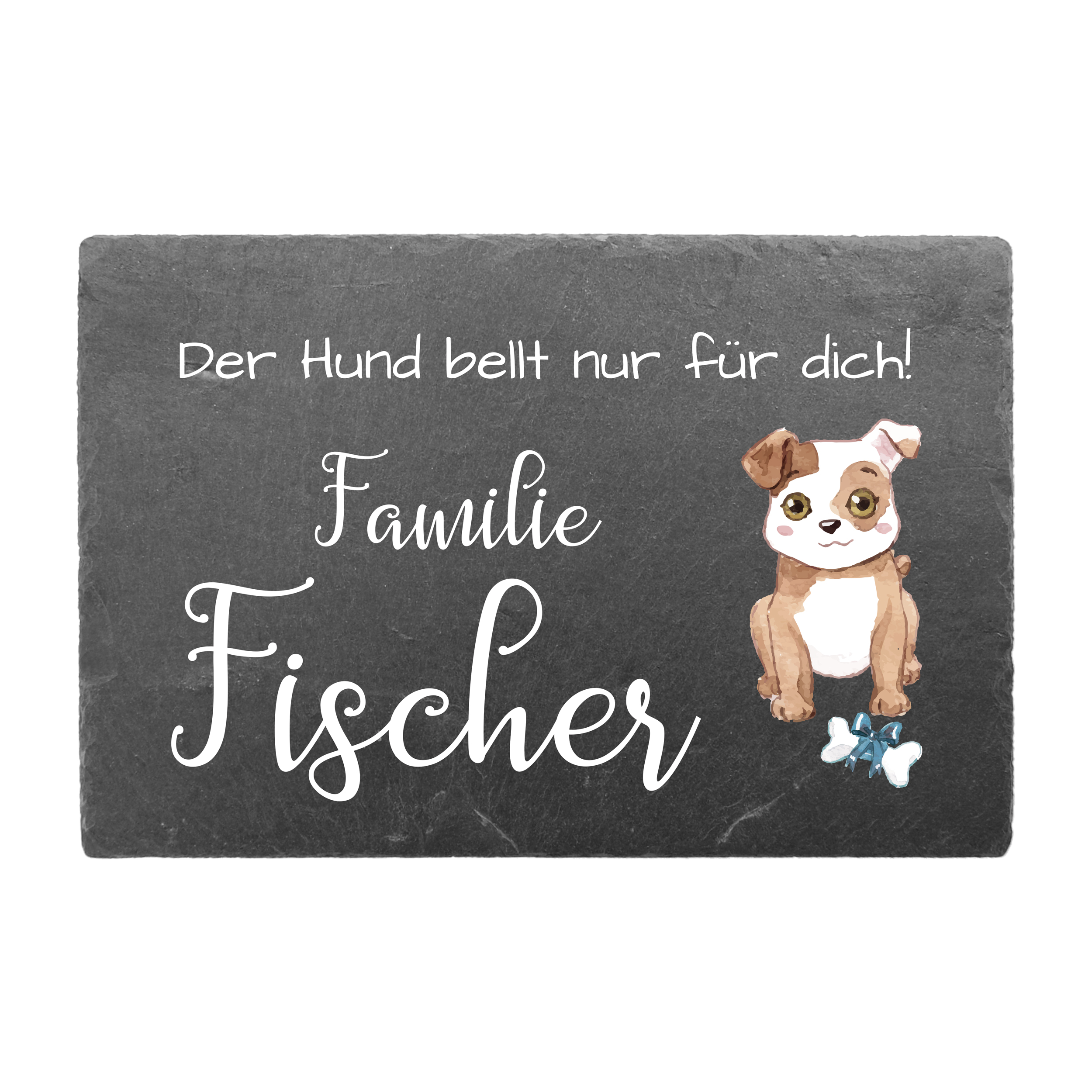 Schieferschild für Hundeliebhaber mit Namen 30 x 20 cm