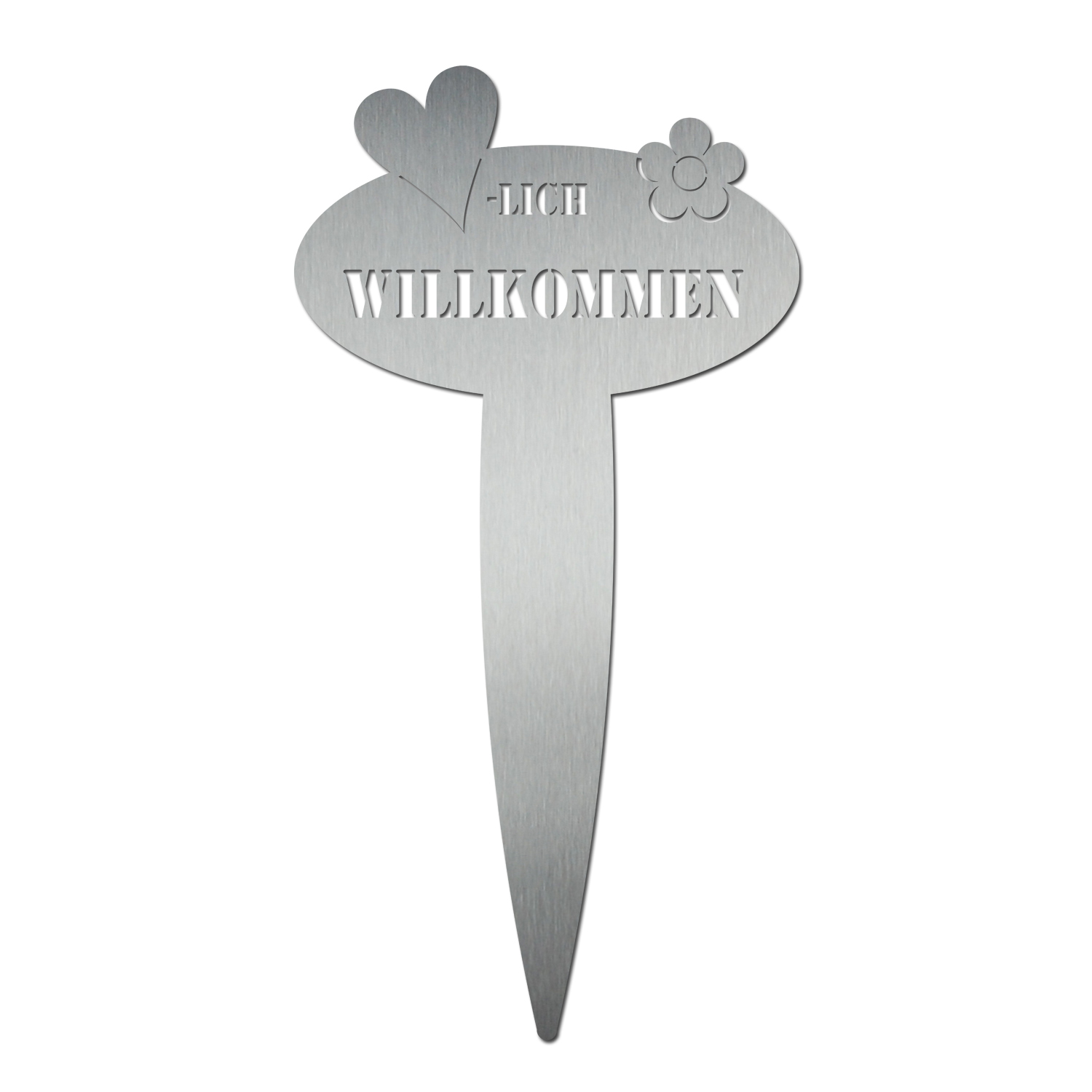Gartenstecker Blume aus Edelstahl
