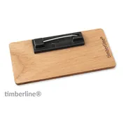 Rückseite Holzschild mit Edelstahl Rastnadel