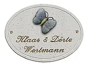 Gravur Schild mit Motiv Schmetterling