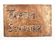 Namensschild aus Kupfer