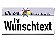 Illinois USA Deko Fahrzeug-Nummernschild mit individuellem Wunschtext