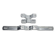 Breite Rohrschelle für die Befestigung verschiedener Schilder an Rohrpfosten Durchmesser: 60 mm, Lochabstand: 350 mm, Breite: 60 mm Material: Stahl, feuerverzinkt Breite Rohrschelle für die ... Rohrschelle zur Befestigung - breit