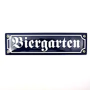 Emaille Straßenschild Biergarten