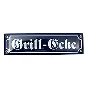 Emailleschild Grill-Ecke