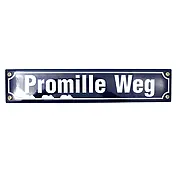 Emaille Straßenschild, Promille Weg