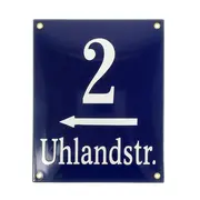 Emaille Hausnummer kobaltblau