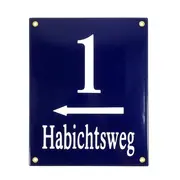 Emaille Hausnummer kobaltblau