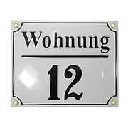 Kombihausnummer aus Emaille