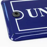 Emaille Türschild mit Ihrem Wunschtext 21 x 7,5 cm  | blau/weiß