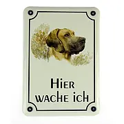  Emaille Türschild mit Hund