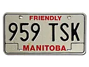 Kanadisches Nummernschild aus Manitoba