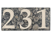 Stabile Hausnummer mit besonderer Optik Diese Hausnummer besteht aus einer Platte aus Granit und drei Zeichen aus Edelstahl . Granit ist ein hochwertiger Stein, der durch erstarrte Magma entsteht. Es ... Edelstahlhausnummer auf Granitplatte Baltic brown 3-stellig