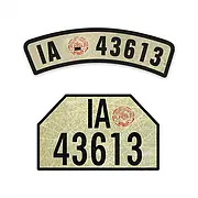 Nummernschild Aufkleber für Motorrad Oldtimer Wunsch Kennzeichen 32 x 6  cmA6273