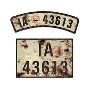 historische Motorradnummernschilder - Rostoptik