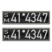 Historisches Nummernschild aus der Besatzungszone - Vintage Look