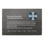 Bedruckte Schiefertafel als Dienstauszeichnung 30 x 20 cm 