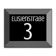 Beleuchtete LED Hausnummer mit Nummer und Name - Querformat