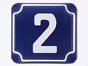 Blaue geprägte Hausnummer - Ziffer 2