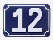 Blaue geprägte Hausnummer - Ziffer 12