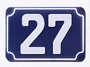 Blaue geprägte Hausnummer - Ziffer 27