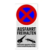 Aluminiumschild - Ausfahrt freihalten