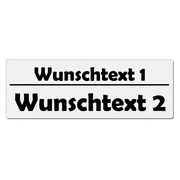 Namensschild aus Aluminium - weiß