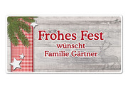 Frohes Fest -  Schild im Stil Hüttentraum