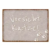 Katzenschild im Vintage Look