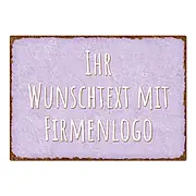 Vintageschild mit individuellem Wunschtext und Firmenlogo