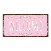 Dekoschild im Vintagestyle mit Wunschtext rosa 30 x 15 cm