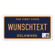 Delaware - The First State - US-Nummernschild mit Wunschtext bedruckt 30 x 15 cm