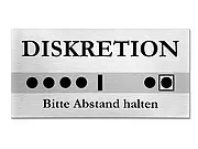 Aluschild - Diskretion - silber