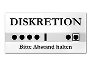 Türschild in weiß - Diskretion