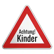 Verkehrsschild Achtung Kinder - Größe: Schenkellänge 58 cm