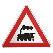 Verkehrsschild mit Dampflok - Größe: SL 58 cm