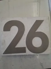 Edelstahl Hausnummer 26 