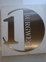 Edelstahl Hausnummer - Burgweg 1 